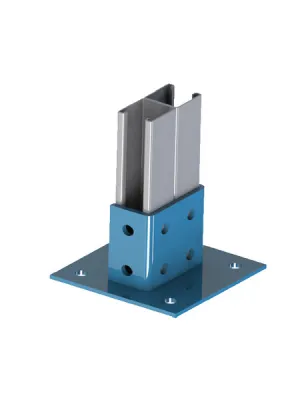 Pied de rail carré 4 fixation